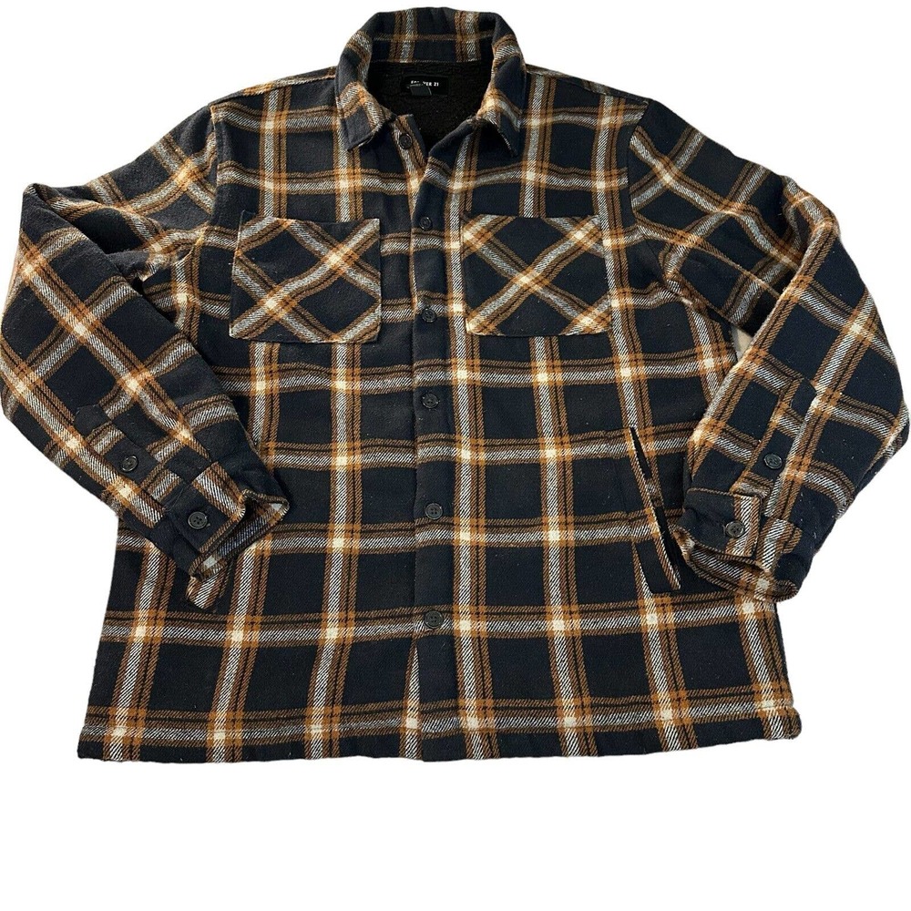 Forever21 Jacket Adult Size Small Black Plaid Wool Button Up Work Wear